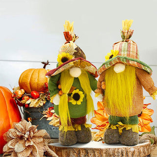 Thanksgiving Harvest Sunflower Gnome Faceless Ornament