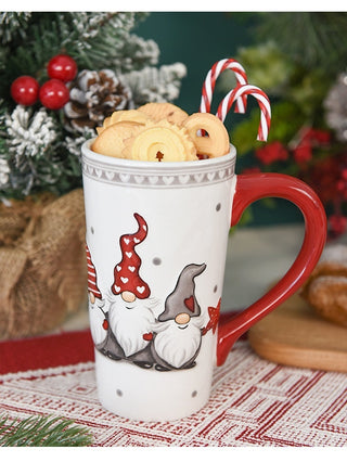 Christmas Large Capacity Ceramic Relief Cup