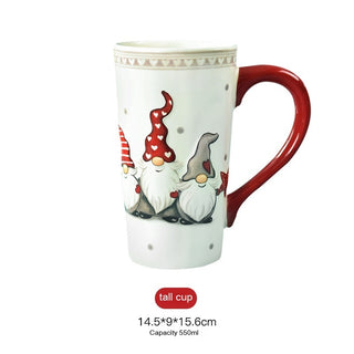 Christmas Large Capacity Ceramic Relief Cup