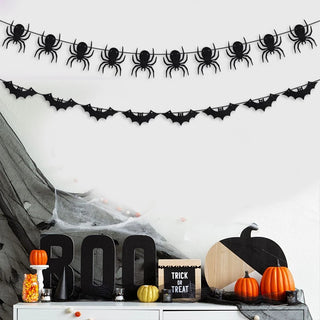 Halloween Party Banner Garlands Cartoon Ghost Bat Spider Hanging Bunting for Halloween Home Decoration Supplies Kids Favors Gift