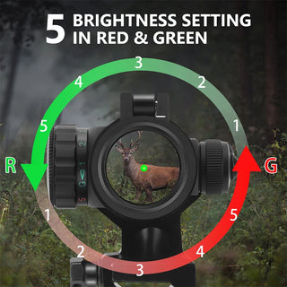 1x30mm Red Green Dot Sight With Cantilever Mount Tactical Rifle Scopes Optics Scopes Accessories for 20mm Rail Mounted