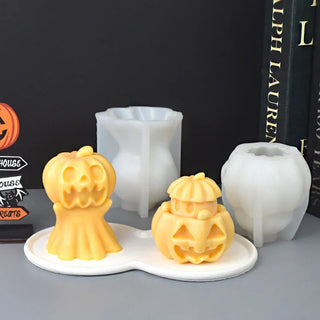 DIY Ghost Pumpkin Skull Candle Silicone Mold 3D Skull Pumpkin Doll Crafts Plaster Resin Concrete Soap Candle Mold Halloween Gift