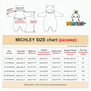 MICHLEY White Unicorn Baby Rompers Winter Clothes Costume Flannel Hooded Bodysuits Pajamas Halloween Animals Overall Jumpsuit