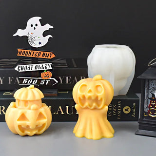 DIY Ghost Pumpkin Skull Candle Silicone Mold 3D Skull Pumpkin Doll Crafts Plaster Resin Concrete Soap Candle Mold Halloween Gift