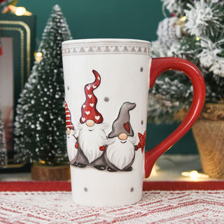 Christmas Large Capacity Ceramic Relief Cup